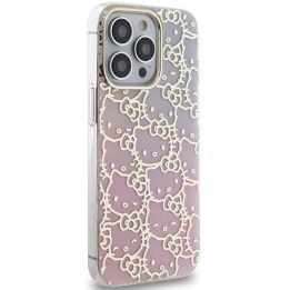 Hello Kitty IML Gradient Electrop Crowded Kitty Head dėklas iPhone 13 Pro / 13 - rožinis