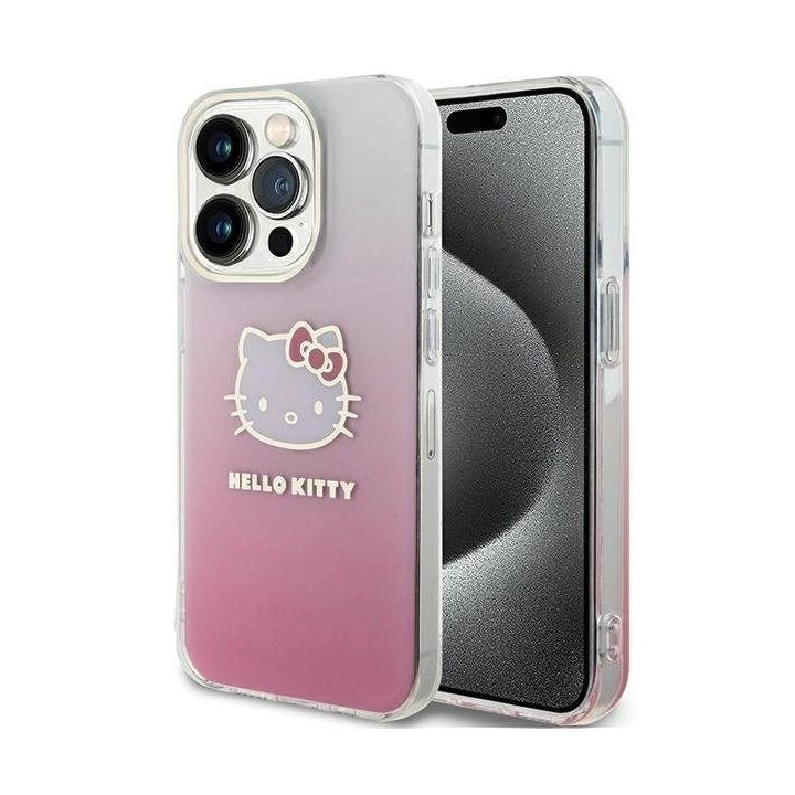 Hello Kitty IML Gradient Electrop Kitty Head dėklas iPhone 13 Pro / 13 - rožinis