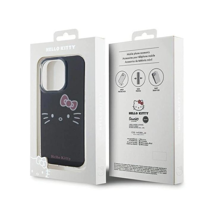 Hello Kitty IML Kitty Face dėklas iPhone 13 Pro / 13 - juodas