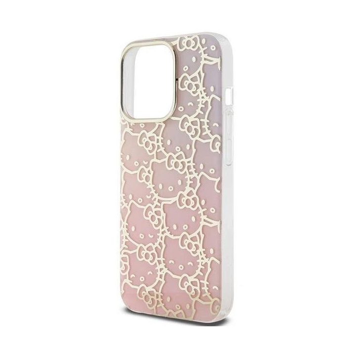 Hello Kitty IML Gradient Electrop Crowded Kitty Head dėklas iPhone 13 Pro Max - Rožinis