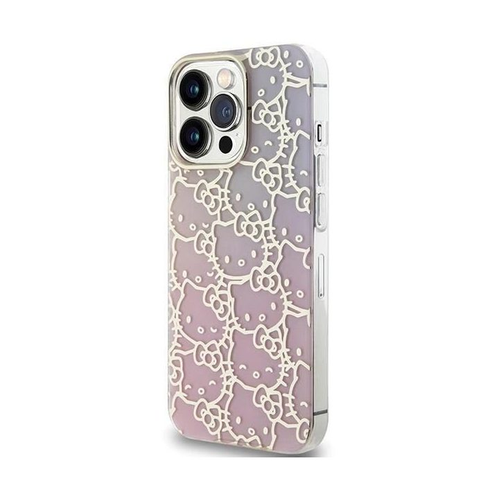 Hello Kitty IML Gradient Electrop Crowded Kitty Head dėklas iPhone 13 Pro Max - Rožinis