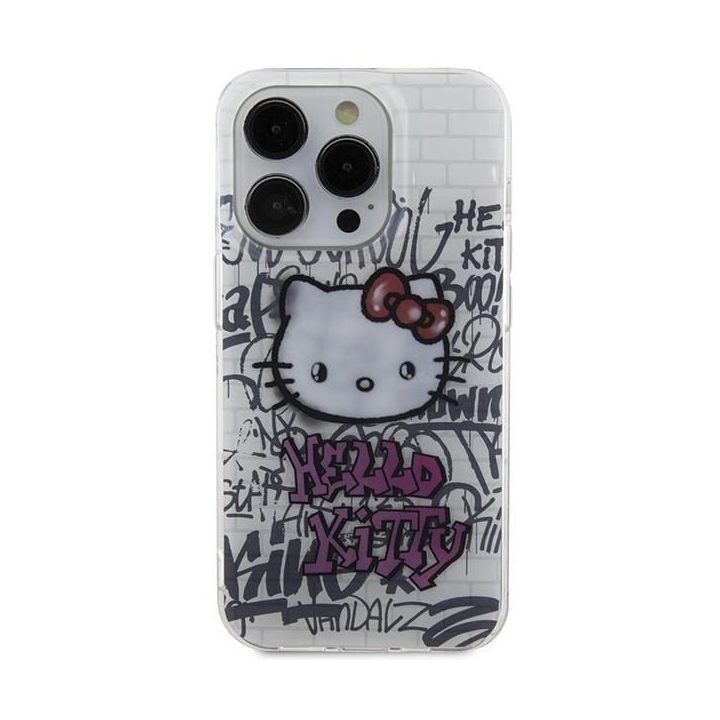 Hello Kitty IML Kitty On Bricks graffiti dėklas iPhone 13 Pro Max - baltas