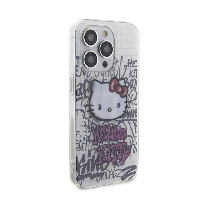 Hello Kitty IML Kitty On Bricks graffiti dėklas iPhone 13 Pro Max - baltas