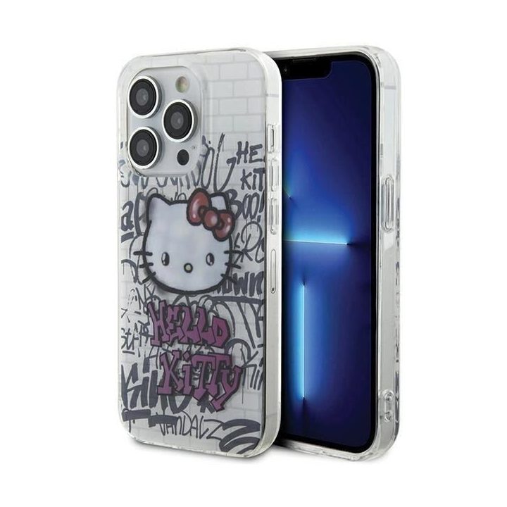 Hello Kitty IML Kitty On Bricks graffiti dėklas iPhone 13 Pro Max - baltas