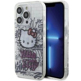 Hello Kitty IML Kitty On Bricks graffiti dėklas iPhone 14 Pro - baltas