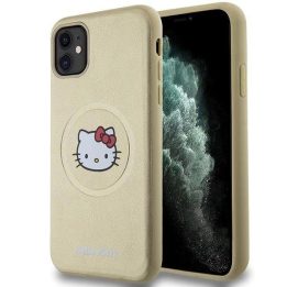 Hello Kitty odinis Kitty Head MagSafe dėklas iPhone 11 / Xr - auksinis