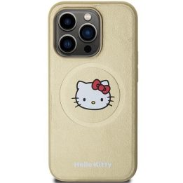 Hello Kitty odinis Kitty Head MagSafe dėklas iPhone 14 Pro - auksinis