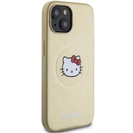 Hello Kitty odinis Kitty Head MagSafe dėklas iPhone 14 - auksinis