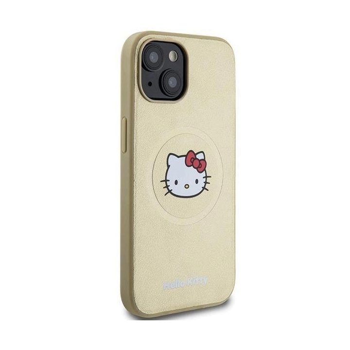 Hello Kitty odinis Kitty Head MagSafe dėklas iPhone 14 - auksinis