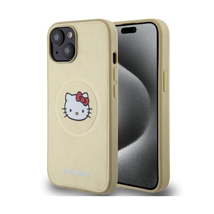 Hello Kitty odinis Kitty Head MagSafe dėklas iPhone 14 - auksinis