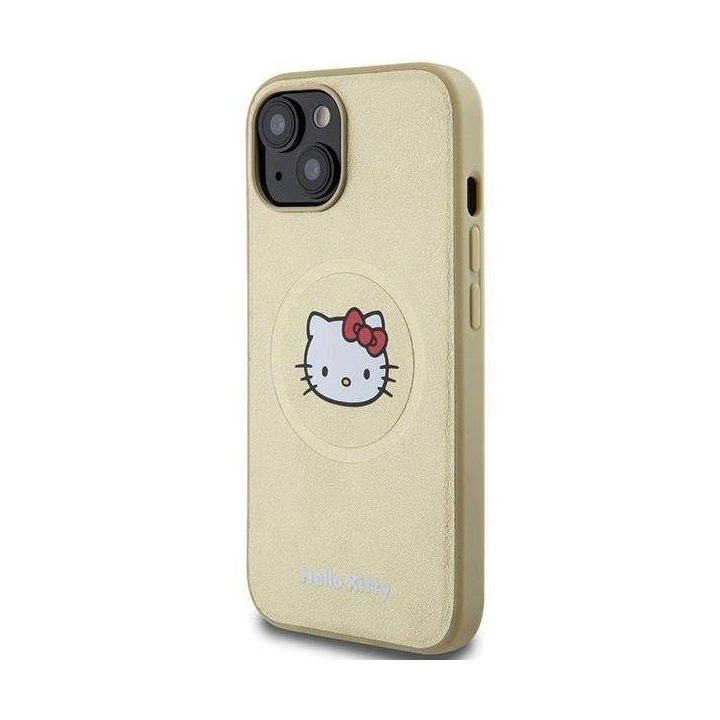 Hello Kitty odinis Kitty Head MagSafe dėklas iPhone 14 - auksinis