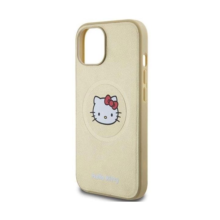Hello Kitty odinis Kitty Head MagSafe dėklas iPhone 14 - auksinis