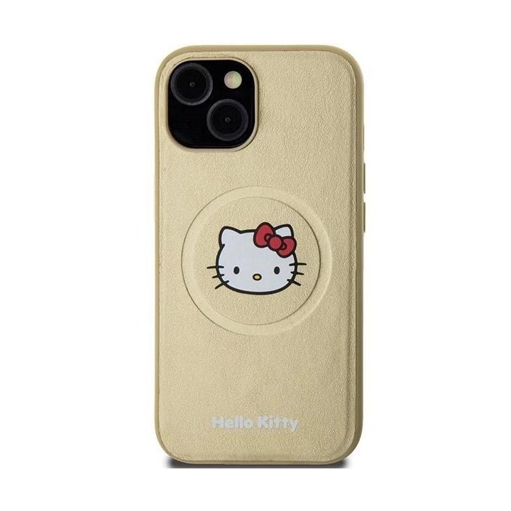 Hello Kitty odinis Kitty Head MagSafe dėklas iPhone 14 - auksinis