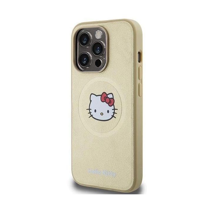 Hello Kitty odinis Kitty Head MagSafe dėklas iPhone 14 Pro Max - auksinis