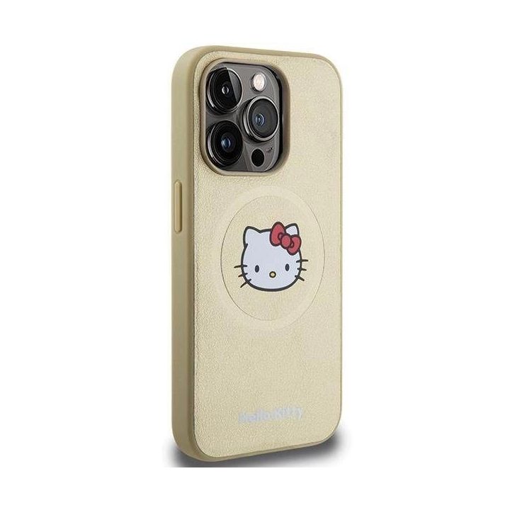 Hello Kitty odinis Kitty Head MagSafe dėklas iPhone 14 Pro Max - auksinis