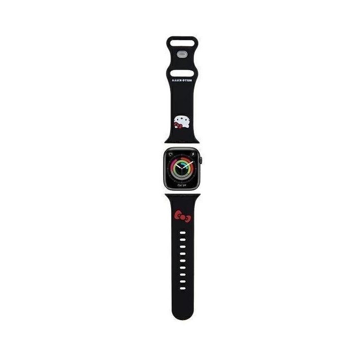 Hello Kitty silikoninis dirželis Apple Watch 38/40/41 mm - juodas