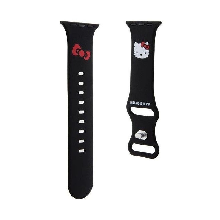 Hello Kitty silikoninis dirželis Apple Watch 38/40/41 mm - juodas