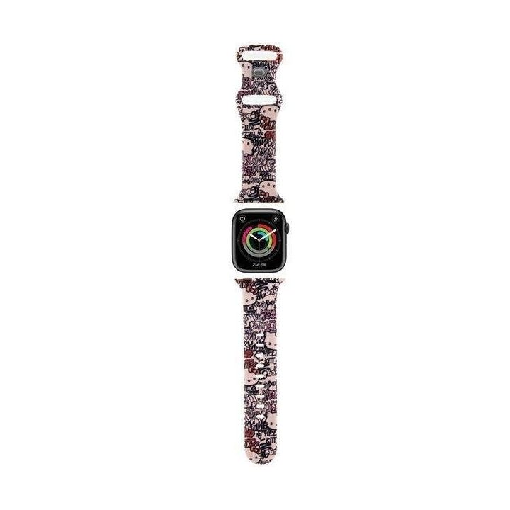 Hello Kitty silikoninis graffiti dirželis, skirtas Apple Watch 38/40/41 mm - Rožinis