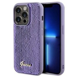Guess Sequin Script Metalinis dėklas iPhone 13 Pro Max - violetinis