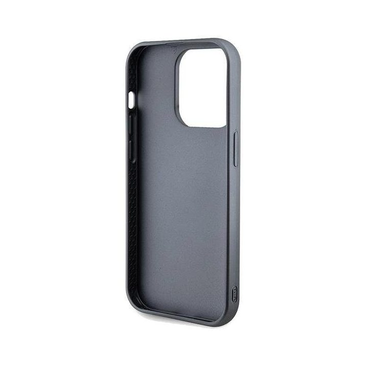 Guess Sequin Script metalinis dėklas iPhone 14 Pro - sidabrinis