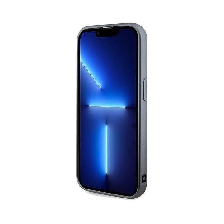 Guess Sequin Script metalinis dėklas iPhone 14 Pro - sidabrinis