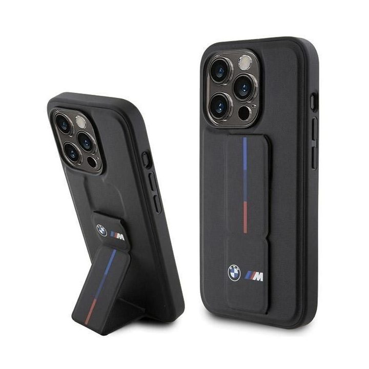 dėklas iPhone 15 Pro - juodas BMW Grip Hot Stamp