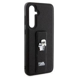 Karl Lagerfeld Gripstand Saffiano Karl&Choupette Pins dėklas Samsung Galaxy S23 FE - juodas