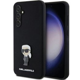 Karl Lagerfeld silikoninis Ikonik Metal Pin dėklas Samsung Galaxy S23 FE - juodas