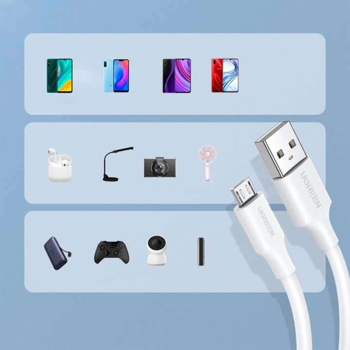 USB - micro USB kabelis US289 2 m - baltas