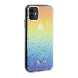 iPhone 11 / Xr - įvairiaspalvis Guess IML Faceted Mirror Disco Iridescent dėklas