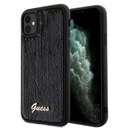 iPhone 11 / Xr - juodas Guess Sequin Script dėklas