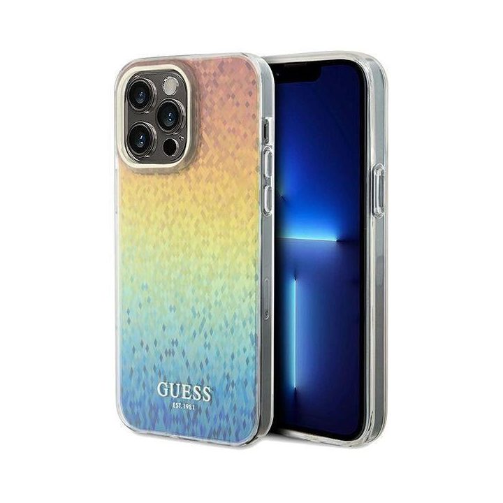 iPhone 13 Pro / 13 - daugiaspalvis Guess IML Faceted Mirror Disco Iridescent dėklas