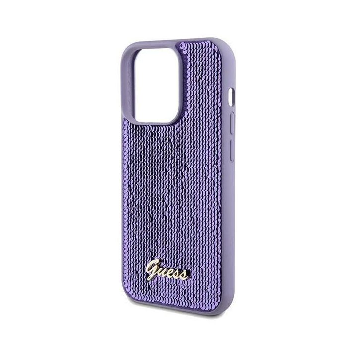 iPhone 13 Pro / 13 - violetinis Guess Sequin Script dėklas