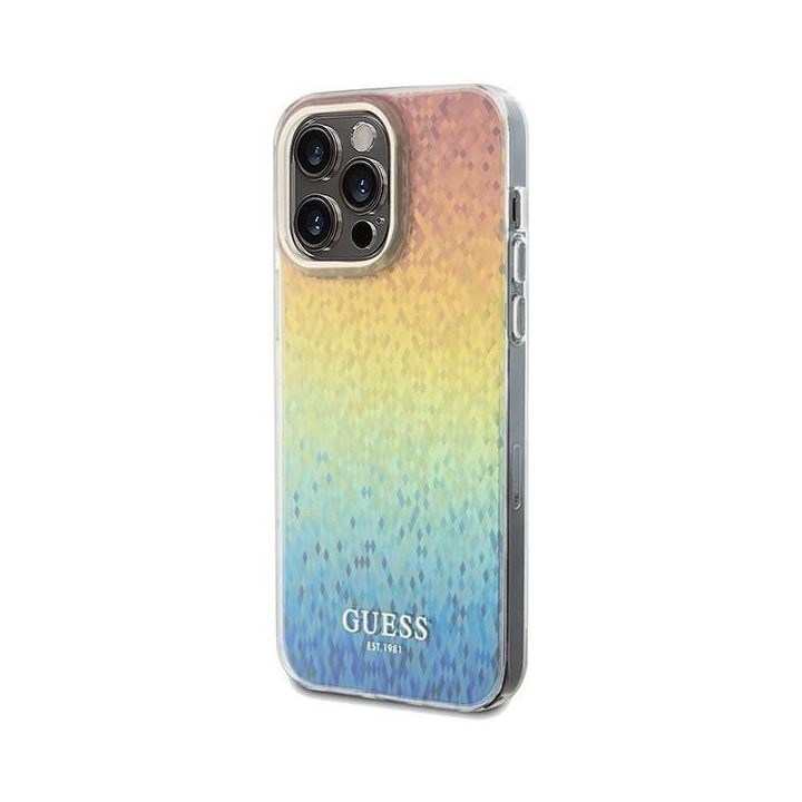 iPhone 13 Pro Max - įvairiaspalvis Guess IML Faceted Mirror Disco Iridescent dėklas