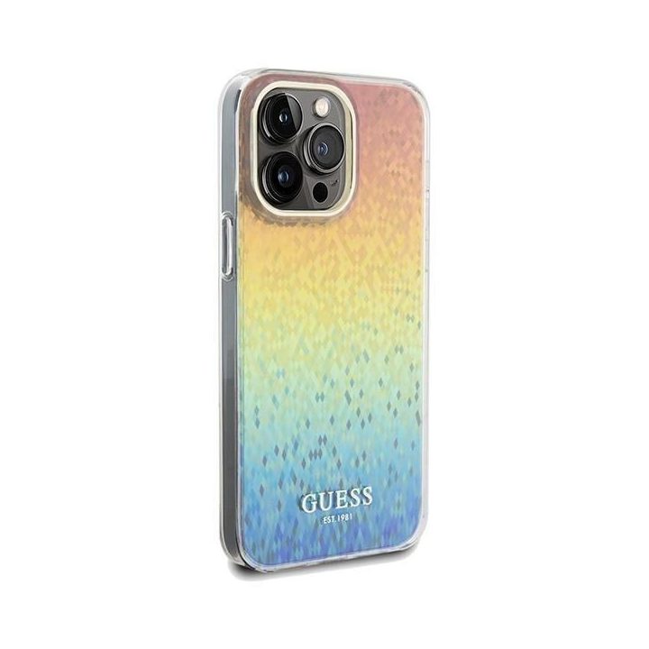 iPhone 13 Pro Max - įvairiaspalvis Guess IML Faceted Mirror Disco Iridescent dėklas