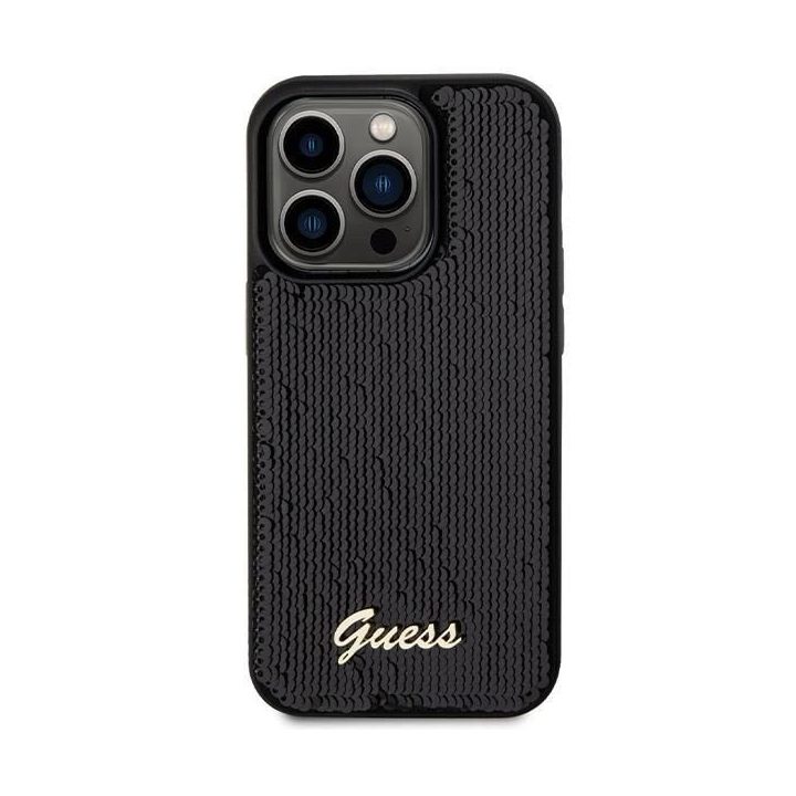 iPhone 13 Pro Max - juodas Guess Sequin Script dėklas