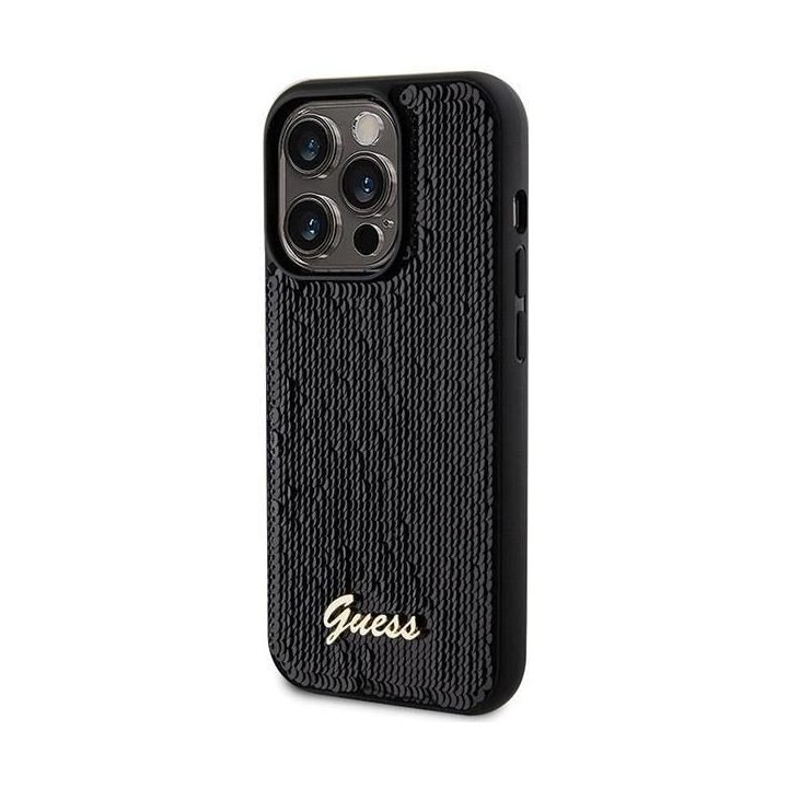 iPhone 13 Pro Max - juodas Guess Sequin Script dėklas
