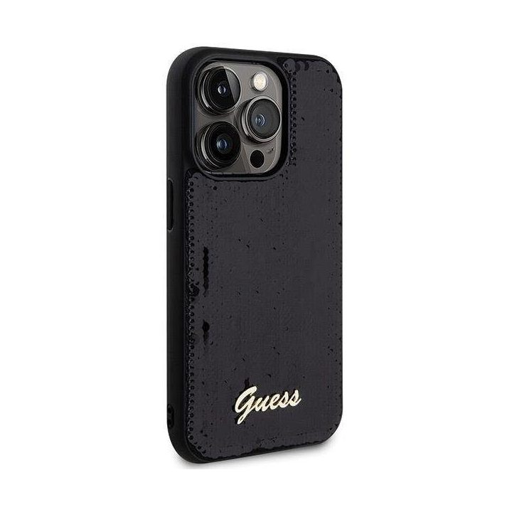 iPhone 13 Pro Max - juodas Guess Sequin Script dėklas
