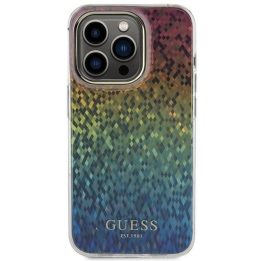 iPhone 14 Pro - įvairiaspalvis Guess IML Faceted Mirror Disco Iridescent dėklas