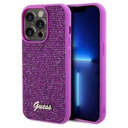 iPhone 14 Pro Max - fuksija Guess Disco Metal Script dėklas