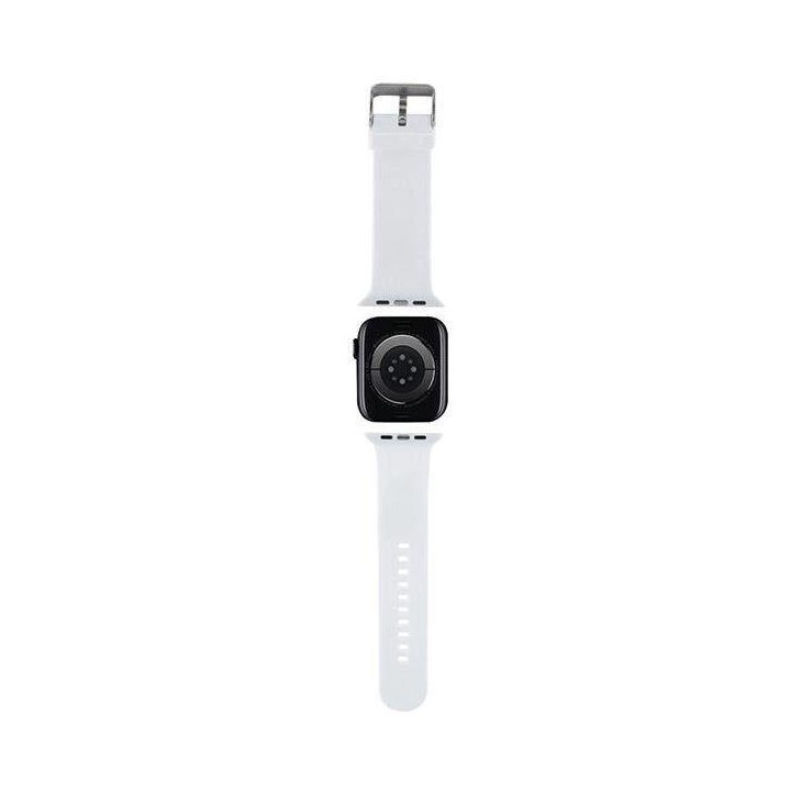 Karl Lagerfeld 3D gumos dirželis Karl&Choupette Heads , skirtas Apple Watch 38/40/41 mm - baltas