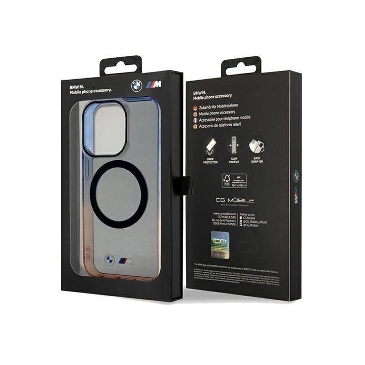 iPhone 15 Pro Max - pilkas BMW Gradient Bumper MagSafe dėklas