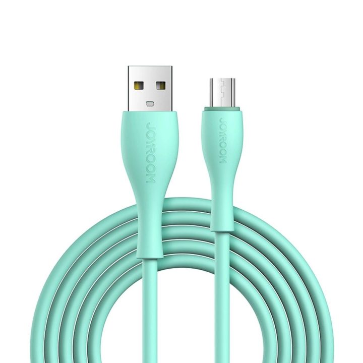 USB - micro USB kabelis 3A 2 m - žalias