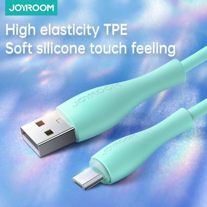 USB - micro USB kabelis 3A 2 m - žalias