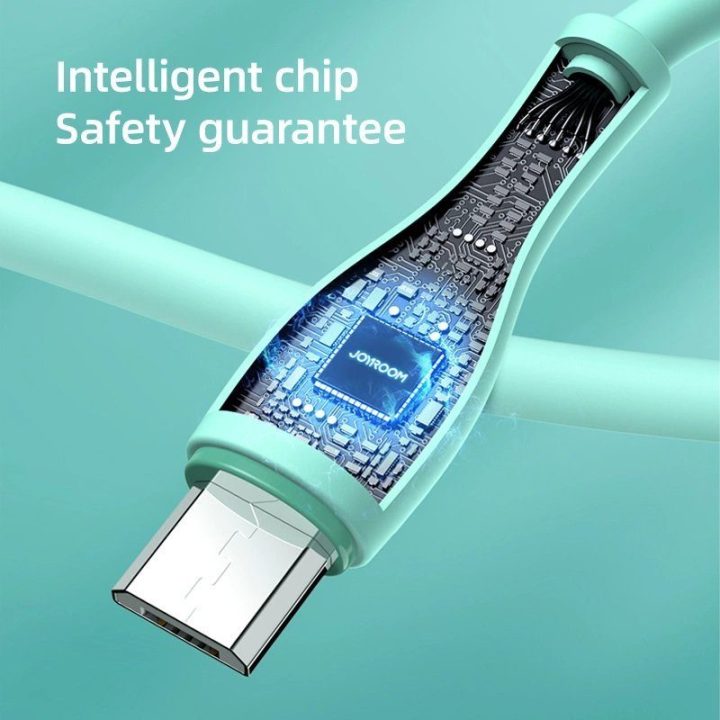 USB - micro USB kabelis 3A 2 m - žalias