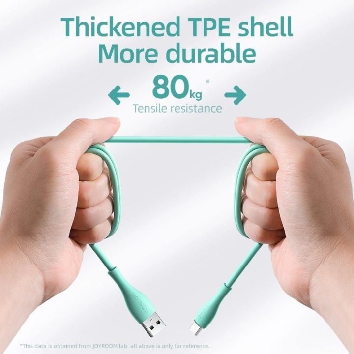 USB - micro USB kabelis 3A 2 m - žalias