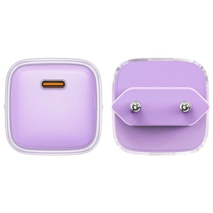 Acefast A53 PD 30W GaN USB-C įkroviklis su ekranu - violetinės spalvos