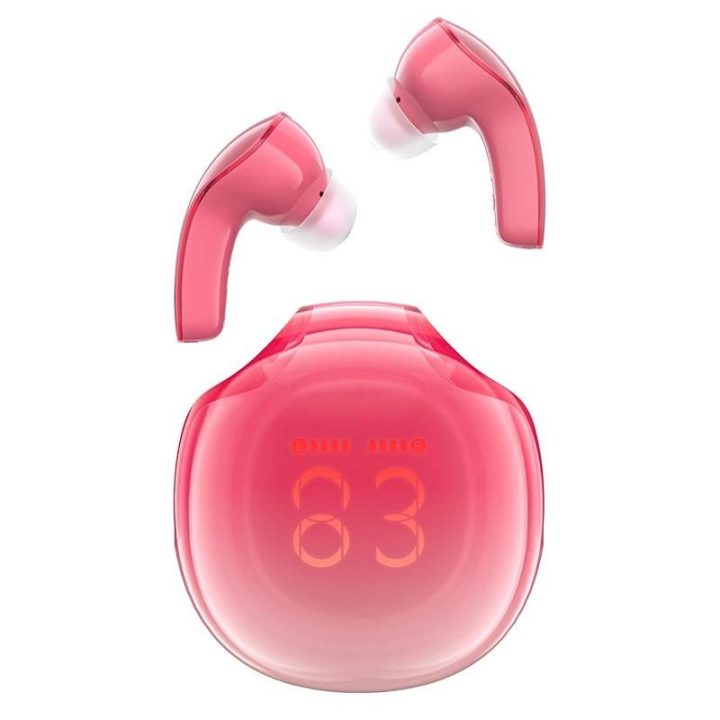Bluetooth 5.3 belaidės ausinės į ausis - raudonos