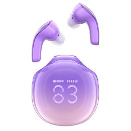 Bluetooth 5.3 belaidės ausinės į ausis - violetinės