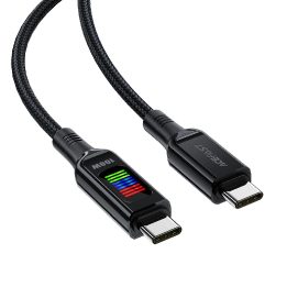 Acefast C7 C 100W 1,2 m kabelis su ekranu - juodas